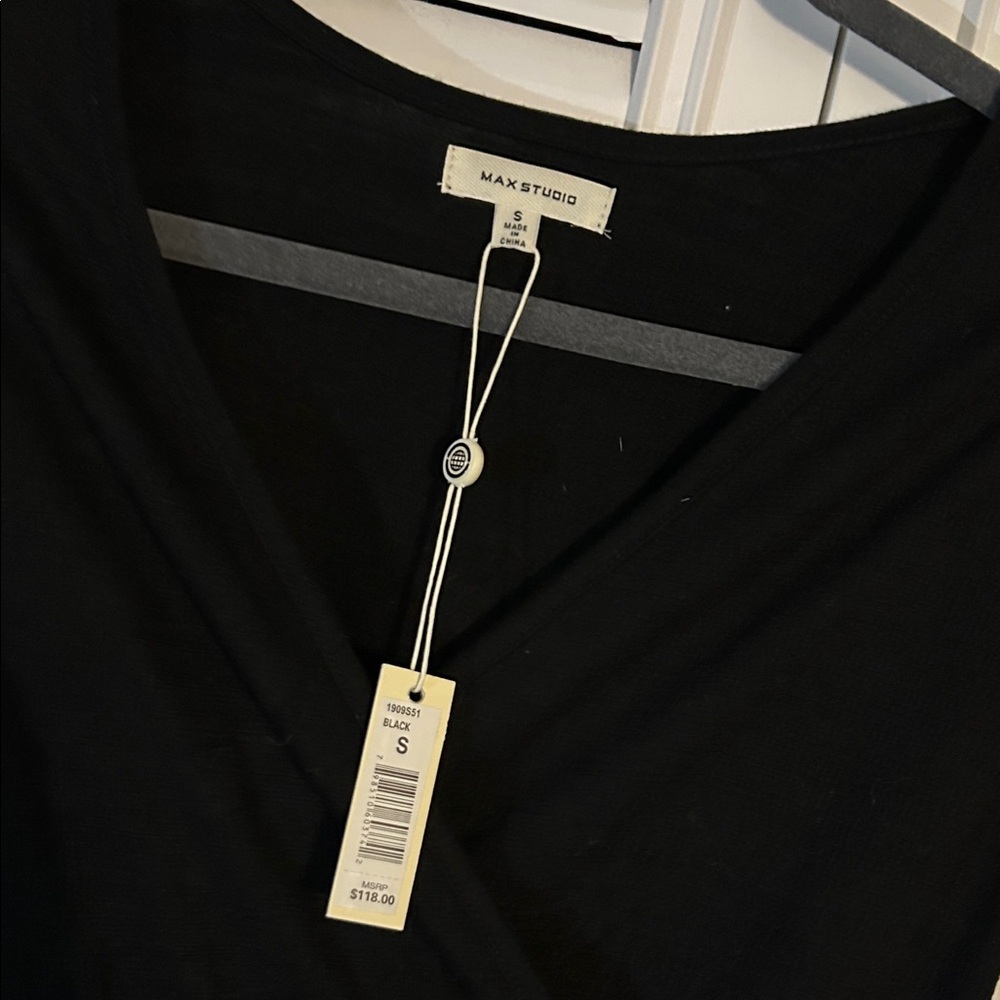 Elegant Black Wrap Max Studio  Dress (NWT) - Picture 2 of 8